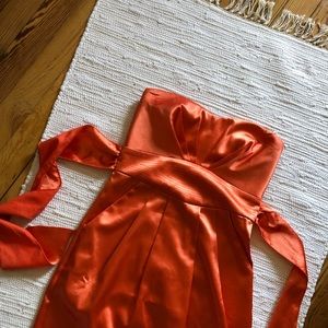 Trixxi orange, satin-feel mini cocktail dress